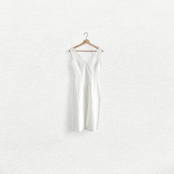 J.Crew Stretch Twill Corset Midi Dress in White - Picture 7 of 8